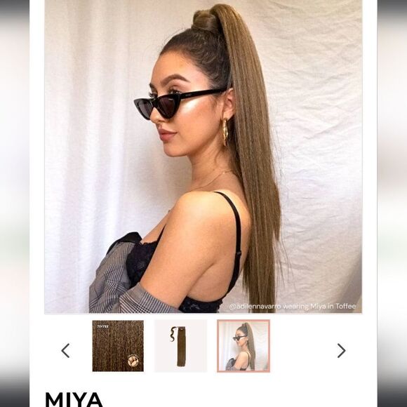 INH insert name here Miya clip in ponytail extension in toffee with bag - Picture 7 of 7